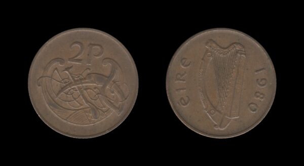 Ireland Irska 2 Pence 1980