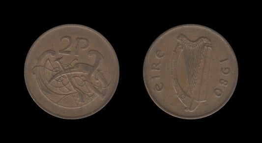 Ireland Irska 2 Pence 1980