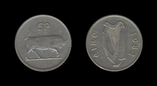 Ireland Irska 5 Pence 1982