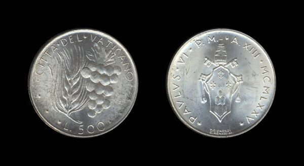 Vatican City Vatikan 500 Lire 1975 – Pavlvs VI