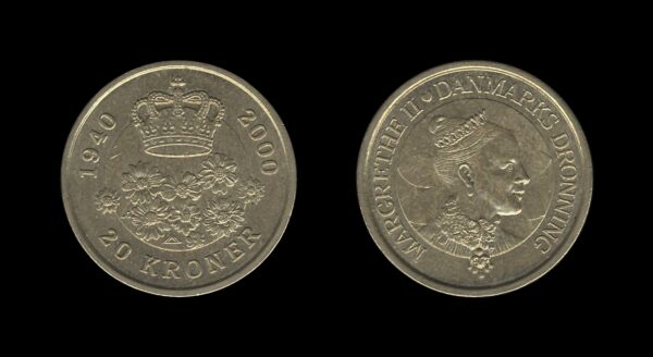 Denmark Danska 20 Kroner 2000 – Queens Birthday – Margrethe II