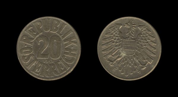 Austria Austrija 20 Groschen 1951