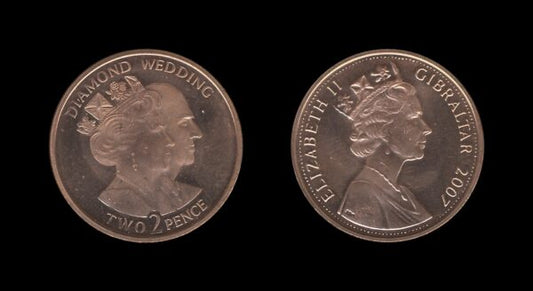 Gibraltar 2 Pence 2007 – Diamond Wedding – Elizabeth II