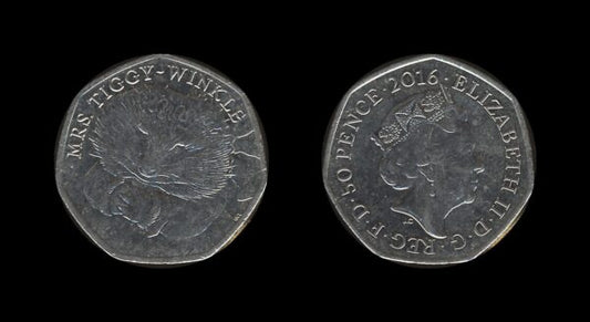 United Kingdom Velika Britanija 50 Pence 2016 – Mrs Tiggy-Winkle – Elizabeth II