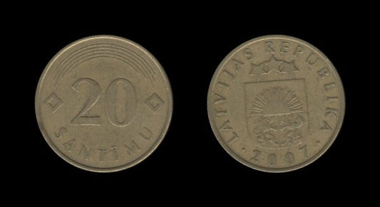 Latvia Latvija 20 Santimu 2007