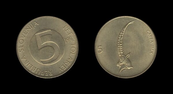 Slovenia Slovenija 5 Tolarjev 1993