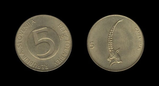 Slovenia Slovenija 5 Tolarjev 1993