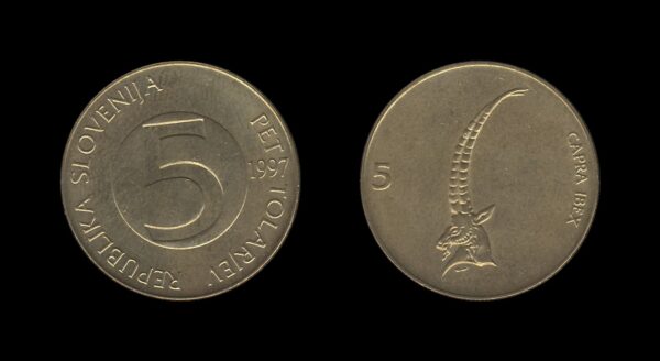 Slovenia Slovenija 5 Tolarjev 1997