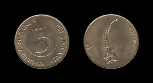 Slovenia Slovenija 5 Tolarjev 2000