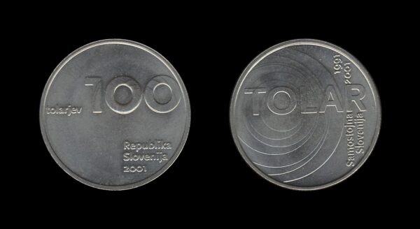 Slovenia Slovenija 100 Tolarjev 2001 – Slovenia and the Tolar Anniversary