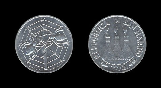 San Marino 1 Lira 1975 – Spiders in Web