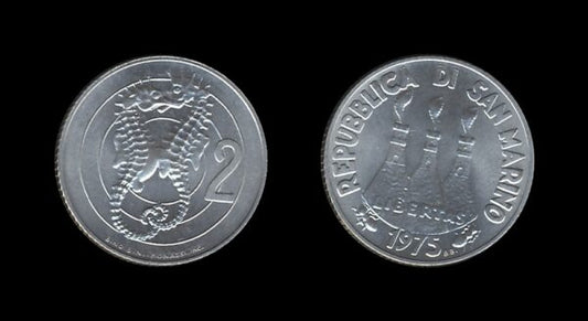 San Marino 2 Lire 1975 – Seahorse