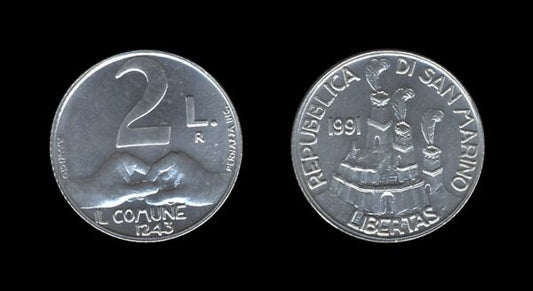 San Marino 2 Lire 1991 – Municipality Code