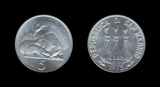 San Marino 5 Lire 1975 – European Hedgehog