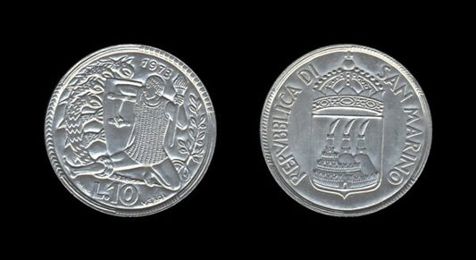 San Marino 10 Lire 1973 – Safeguarding past Patrimony and Protection of Environment