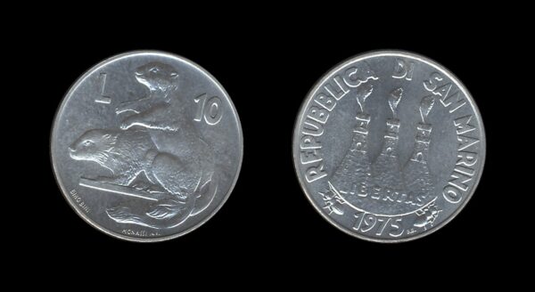 San Marino 10 Lire 1975 – Marmot