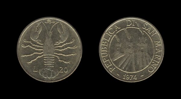 San Marino 20 Lire 1974 – Lobster