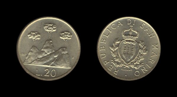 San Marino 20 Lire 1987 – Resumption of Coinage