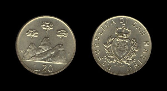 San Marino 20 Lire 1987 – Resumption of Coinage