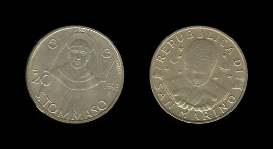 San Marino 20 Lire 1996 – Thomas Aquinas