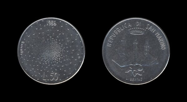 San Marino 50 Lire 1986 – Splitting of the Atom