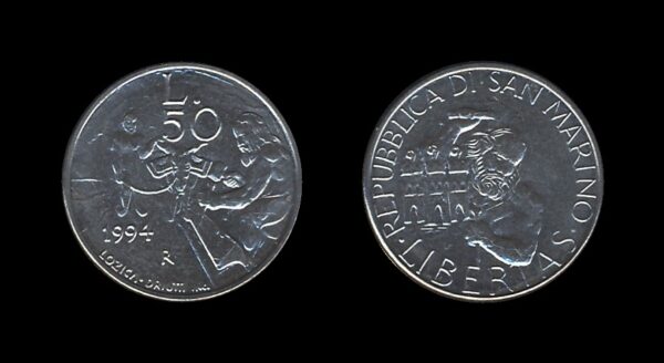 San Marino 50 Lire 1994 – Holy Marinus of Dalmatia