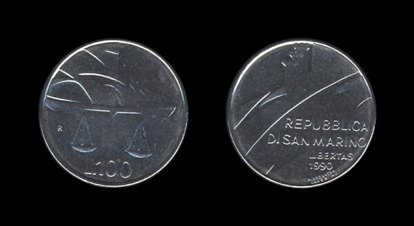 San Marino 100 Lire 1990 – Justice