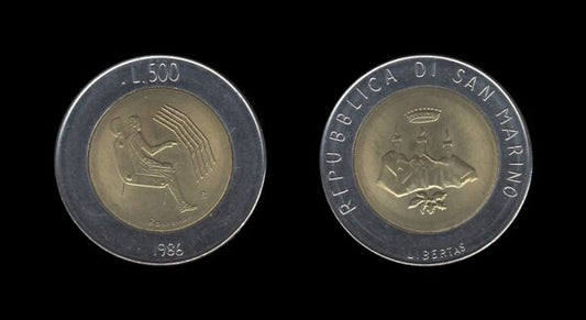 San Marino 500 Lire 1986 – Man with Computer