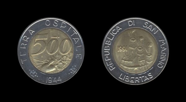 San Marino 500 Lire 1991 – Hospitable Land