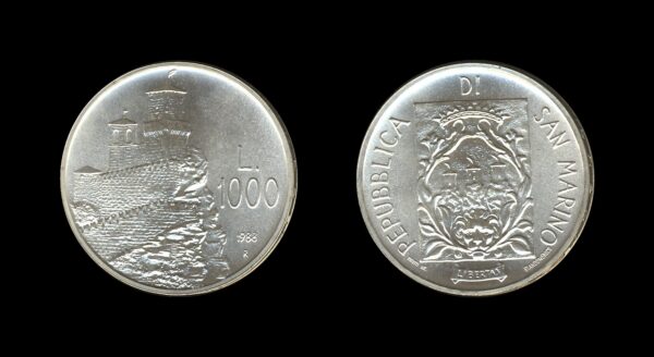 San Marino 1000 Lire 1988 – First tower