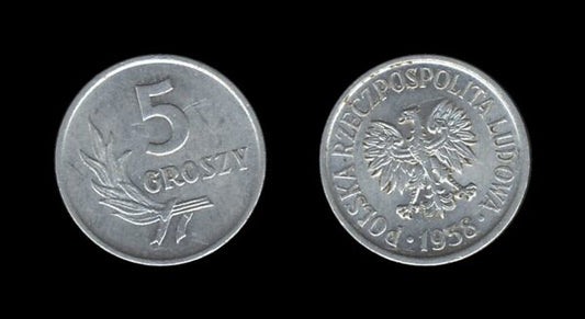 Poland Poljska 5 Groszy 1958