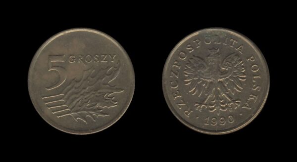 Poland Poljska 5 Groszy 1990