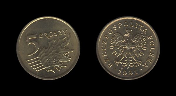 Poland Poljska 5 Groszy 1991