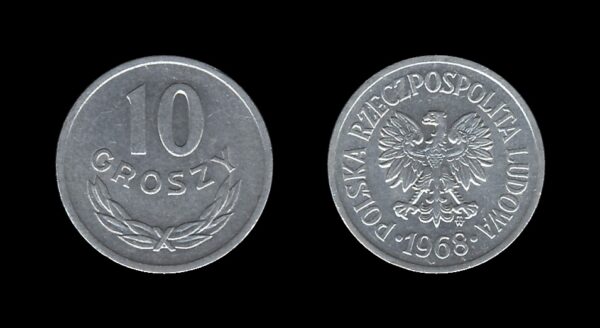 Poland Poljska 10 Groszy 1968