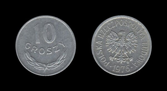 Poland Poljska 10 Groszy 1976