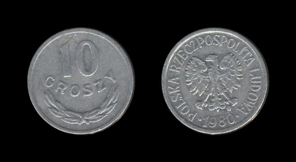 Poland Poljska 10 Groszy 1980