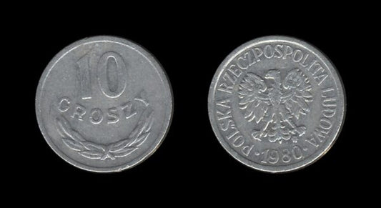 Poland Poljska 10 Groszy 1980