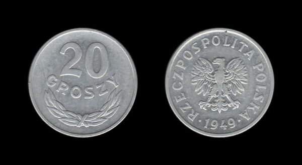 Poland Poljska 20 Groszy 1949