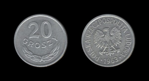 Poland Poljska 20 Groszy 1963