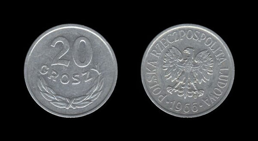 Poland Poljska 20 Groszy 1966