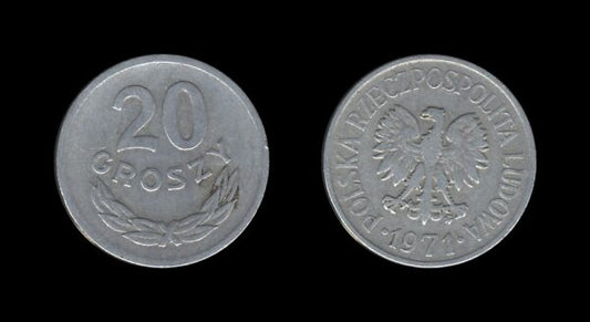 Poland Poljska 20 Groszy 1971