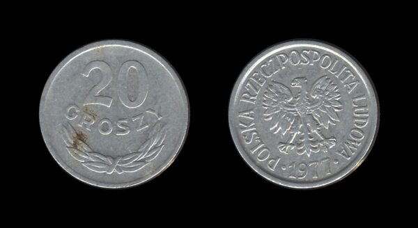 Poland Poljska 20 Groszy 1977