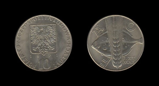 Poland Poljska 10 Zlotych 1971 – FAO