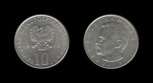 Poland Poljska 10 Zlotych 1975 – Bolesław Prus