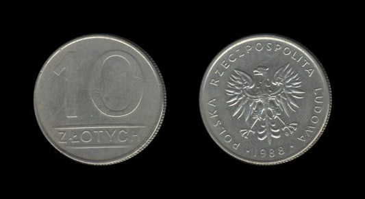 Poland Poljska 10 Zlotych 1988