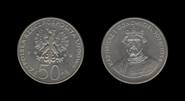 Poland Poljska 50 Zlotych 1980 – Kazimierz I Odnowiciel