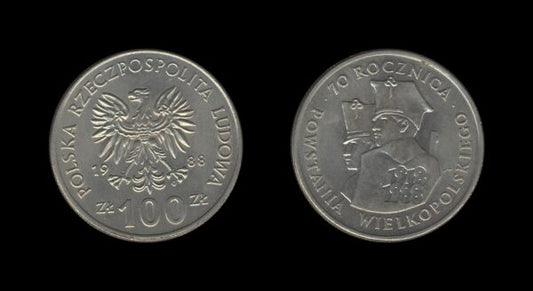 Poland Poljska 100 Zlotych 1988 – Greater Poland Uprising