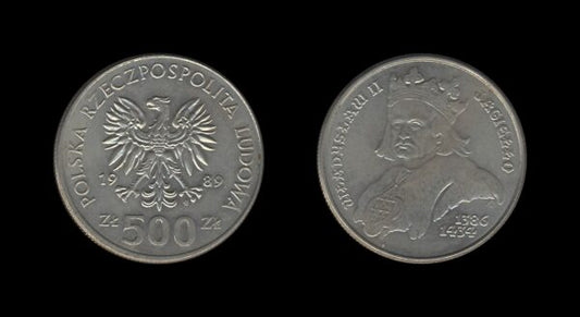 Poland Poljska 500 Zlotych 1989 – Ladislaus II Jagiellon