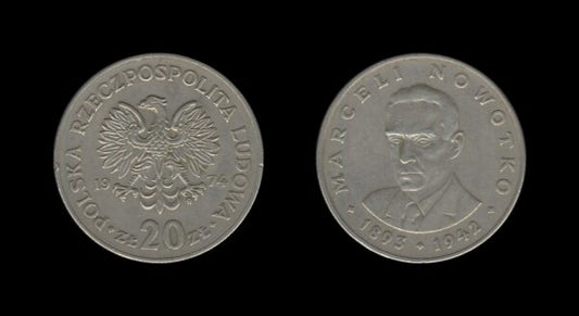 Poland Poljska 20 Zlotych 1974 – Marceli Nowotko