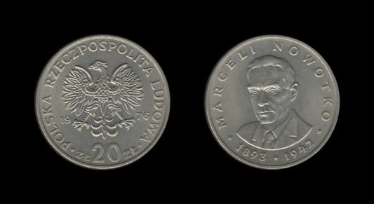 Poland Poljska 20 Zlotych 1976 – Marceli Nowotko